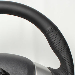 REAL ORIGINAL SERIES SOFT D SHAPE ALL LEATHER BLACK EURO STITCH STEERING WHEEL FOR SUZUKI SPACIA MK32S MK42S  MR31-LPB-BK