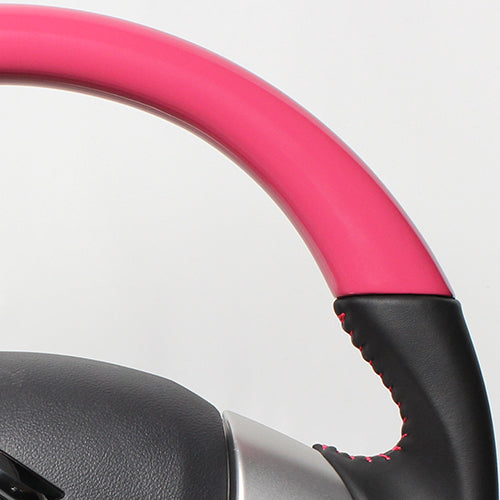 REAL ORIGINAL SERIES SOFT D SHAPE CANDY PINK PINK STITCH STEERING WHEEL FOR SUZUKI JIMNY JB23W:10 TYPE  MR31-PCW-PC