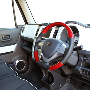 REAL ORIGINAL SERIES SOFT D SHAPE PHOENIX RED DARK WINE STITCH STEERING WHEEL FOR SUZUKI JIMNY JB23W:10 TYPE  MR31-DRDW-DW