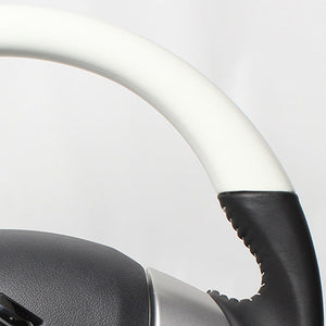 REAL ORIGINAL SERIES SOFT D SHAPE WHITE WHITE STITCH STEERING WHEEL FOR SUZUKI SPACIA MK32S MK42S  MR31-WHW-WH
