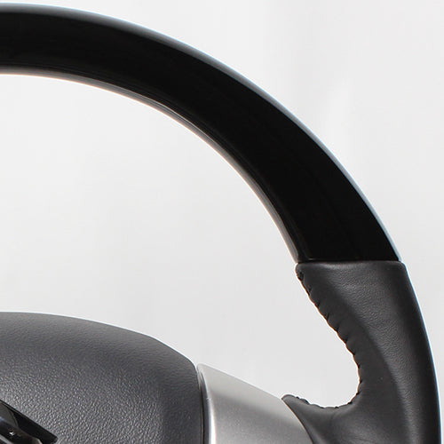 REAL ORIGINAL SERIES SOFT D SHAPE PIANO BLACK BLACK STITCH STEERING WHEEL FOR SUZUKI WAGON R MH34S MH44S  MR31-PBW-BK