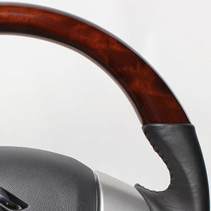 REAL ORIGINAL SERIES SOFT D SHAPE BROWN WOOD BLACK STITCH STEERING WHEEL FOR SUZUKI JIMNY JB23W:10 TYPE  MR31-BRW-BK