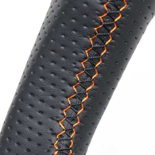 REAL ORIGINAL SERIES ROUND SHAPE ORANGE CARBON ORANGE X BLACK EURO STITCH STEERING WHEEL FOR MITSUBISHI PAJERO V8 W V9 W  D5-ORC-OR