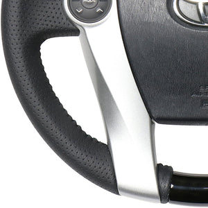 REAL ORIGINAL SERIES OVAL SHAPE BLACK WOOD BLACK STITCH STEERING WHEEL FOR TOYOTA AQUA GR SPORT 10 NOT 17-INCH PACKAGE  30-1-BKW