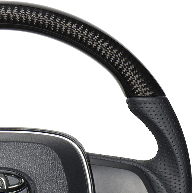 REAL PREMIUM SERIES SOFT D SHAPE BLACK CARBON BLACK EURO STITCH STEERING WHEEL FOR DAIHATSU ALTIS 70  TYAP-BKC
