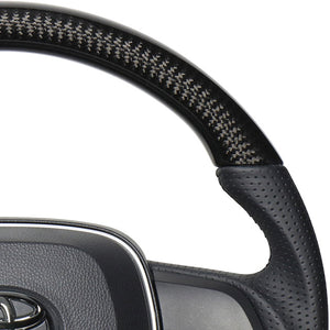 REAL PREMIUM SERIES SOFT D SHAPE BLACK CARBON BLACK EURO STITCH STEERING WHEEL FOR DAIHATSU ALTIS 70  TYAP-BKC