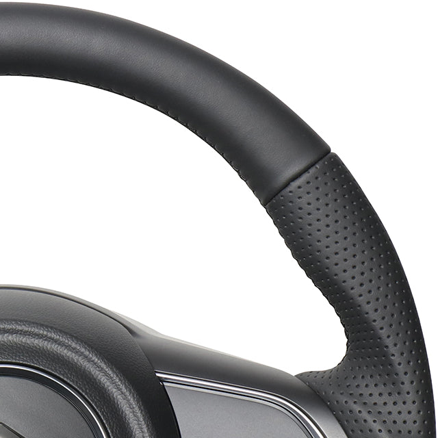 REAL ORIGINAL SERIES SOFT D SHAPE ALL LEATHER BLACK EURO STITCH STEERING WHEEL FOR SUZUKI SWIFT SPORT ZC33S  SZA-LPB-BK
