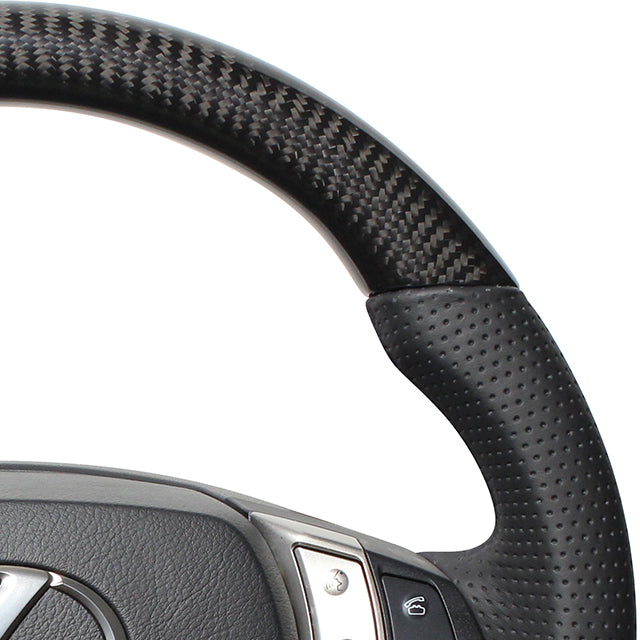 REAL ORIGINAL SERIES D SHAPE BLACK CARBON BLACK EURO STITCH STEERING WHEEL FOR LEXUS RX 10 : KOUKI  GS-BKC-BK