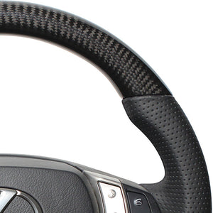 REAL ORIGINAL SERIES D SHAPE BLACK CARBON BLACK EURO STITCH STEERING WHEEL FOR LEXUS RX 10 : KOUKI  GS-BKC-BK