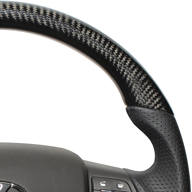 REAL ORIGINAL SERIES D SHAPE BLACK CARBON BLACK EURO STITCH STEERING WHEEL FOR LEXUS RX HYBRID 10 : ZENKI  RX-BKC-BK