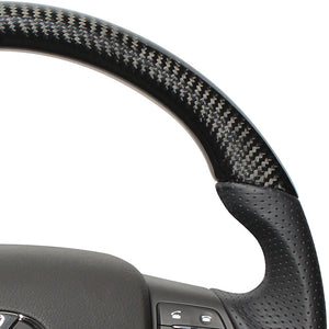 REAL ORIGINAL SERIES D SHAPE BLACK CARBON BLACK EURO STITCH STEERING WHEEL FOR LEXUS RX HYBRID 10 : ZENKI  RX-BKC-BK