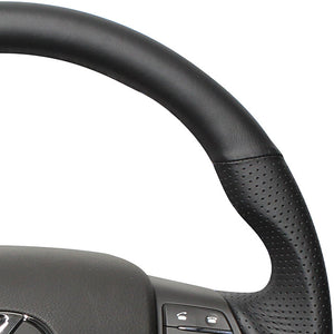 REAL ORIGINAL SERIES D SHAPE ALL LEATHER BLACK EURO STITCH STEERING WHEEL FOR LEXUS RX 10 : ZENKI  RX-LPB-BK