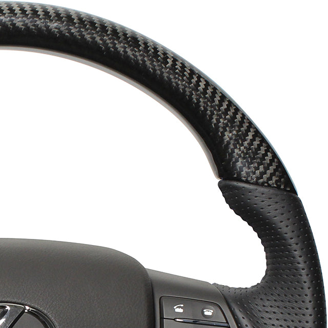 REAL ORIGINAL SERIES ROUND SHAPE BLACK CARBON BLACK EURO STITCH STEERING WHEEL FOR LEXUS RX HYBRID 10 : ZENKI  RXR-BKC-BK