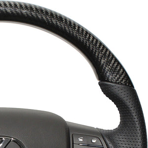 REAL ORIGINAL SERIES ROUND SHAPE BLACK CARBON BLACK EURO STITCH STEERING WHEEL FOR LEXUS RX HYBRID 10 : ZENKI  RXR-BKC-BK