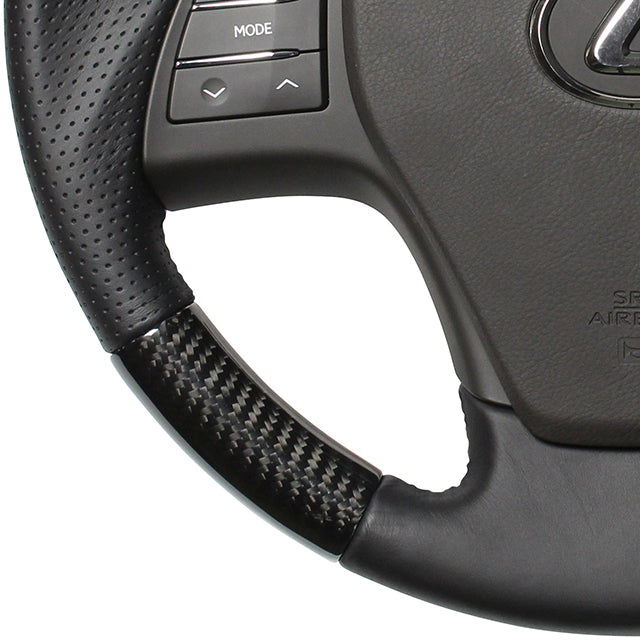 REAL ORIGINAL SERIES ROUND SHAPE BLACK CARBON BLACK EURO STITCH STEERING WHEEL FOR LEXUS RX HYBRID 10 : ZENKI  RXR-BKC-BK