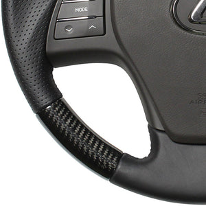 REAL ORIGINAL SERIES ROUND SHAPE BLACK CARBON BLACK EURO STITCH STEERING WHEEL FOR LEXUS RX HYBRID 10 : ZENKI  RXR-BKC-BK