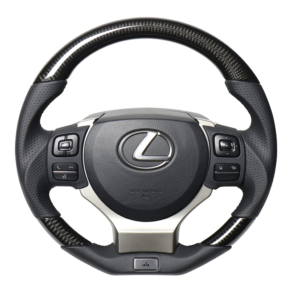 REAL LEXUS SERIES D SHAPE BLACK CARBON BLACK EURO STITCH STEERING WHEEL FOR LEXUS NX 10 : KOUKI  LXB-BKC-BK