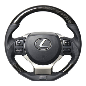 REAL LEXUS SERIES D SHAPE BLACK CARBON BLACK EURO STITCH STEERING WHEEL FOR LEXUS NX 10 : KOUKI  LXB-BKC-BK