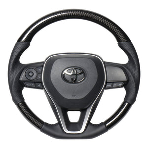 REAL PREMIUM SERIES SOFT D SHAPE BLACK CARBON BLACK EURO STITCH STEERING WHEEL FOR DAIHATSU ALTIS 70  TYAP-BKC