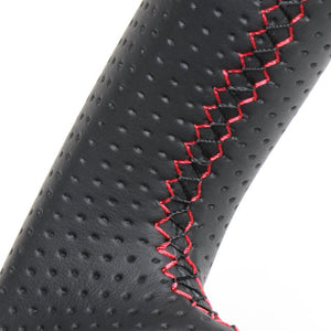 REAL ORIGINAL SERIES SOFT D SHAPE ALL LEATHER RED X BLACK EURO STITCH STEERING WHEEL FOR SUZUKI JIMNY JB64W  SZB-LPB-RD
