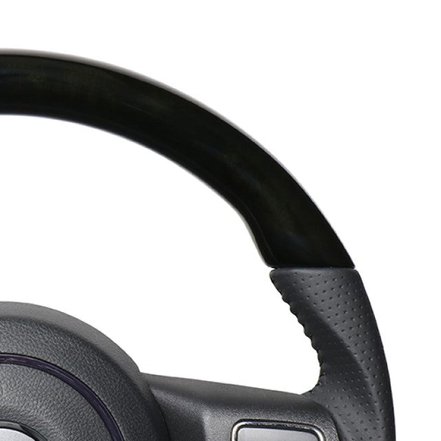 REAL ORIGINAL SERIES D SHAPE BLACK WOOD BLACK STITCH STEERING WHEEL FOR JEEP WRANGLER JK38:LATE  JPA-BKW-BK