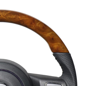 REAL ORIGINAL SERIES D SHAPE 42 BROWN WOOD BLACK STITCH STEERING WHEEL FOR JEEP WRANGLER JK36  JPA-42BRW-BK