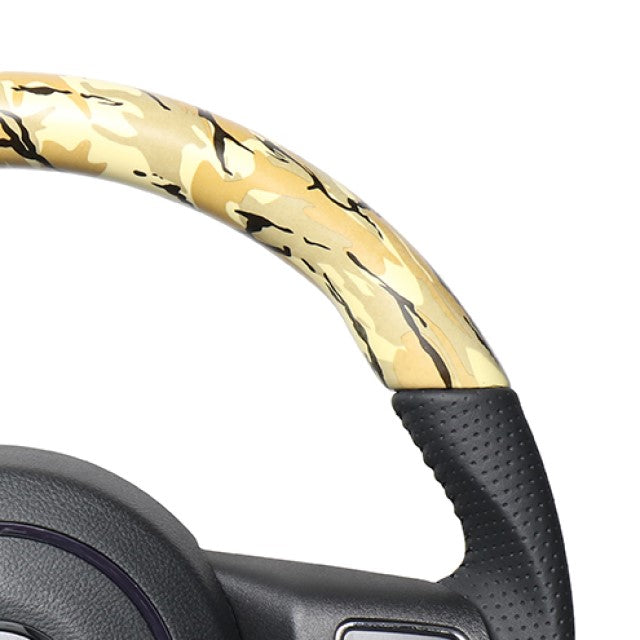 REAL ORIGINAL SERIES D SHAPE BEIGE CAMOUFLAGE PRINT BLACK STITCH STEERING WHEEL FOR JEEP WRANGLER JK36  JPA-BGT-BK