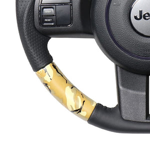 REAL ORIGINAL SERIES D SHAPE BEIGE CAMOUFLAGE PRINT BLACK STITCH STEERING WHEEL FOR JEEP WRANGLER JK36  JPA-BGT-BK