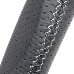 REAL ORIGINAL SERIES EMBLEM TYPE D SHAPE BLACK CARBON SILVER X BLACK EURO STITCH STEERING WHEEL FOR TOYOTA VITZ GRMN 130  GRM-BKC-SL