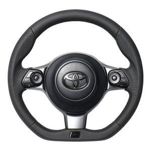 REAL ORIGINAL SERIES EMBLEM TYPE D SHAPE ALL LEATHER SILVER X BLACK EURO STITCH STEERING WHEEL FOR TOYOTA PRIUS Α GR SPORT 40  GRM-LPB-SL