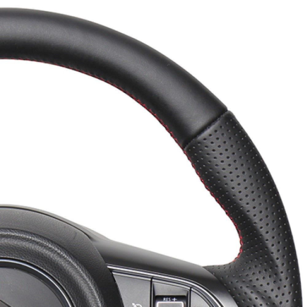 REAL ORIGINAL SERIES SOFT D SHAPE ALL LEATHER RED X BLACK EURO STITCH STEERING WHEEL FOR SUZUKI SWIFT ZC13S ZC43S ZC53S ZD53S ZC83S ZD83S  SZA-LPB-RD