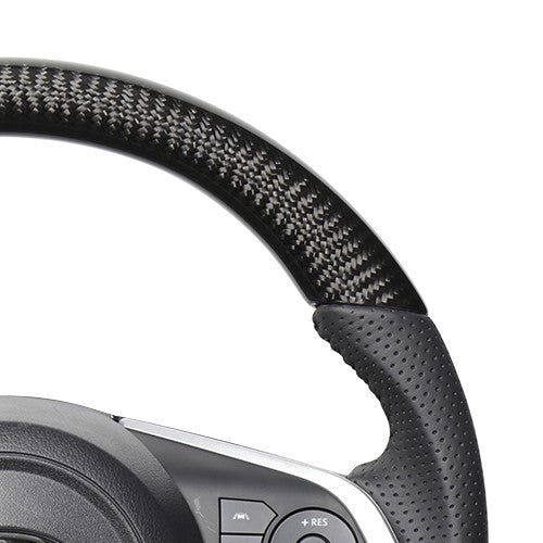 REAL ORIGINAL SERIES SOFT D SHAPE BLACK CARBON BLACK STITCH STEERING WHEEL FOR DAIHATSU ROCKY 200  TYD-BKC-BK