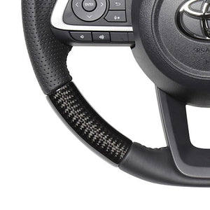 REAL ORIGINAL SERIES SOFT D SHAPE BLACK CARBON BLACK STITCH STEERING WHEEL FOR DAIHATSU ROCKY 200  TYD-BKC-BK