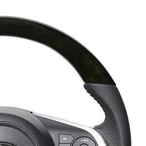 REAL ORIGINAL SERIES SOFT D SHAPE BLACK WOOD BLACK STITCH STEERING WHEEL FOR DAIHATSU ROCKY 200  TYD-BKW-BK