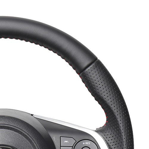 REAL ORIGINAL SERIES SOFT D SHAPE ALL LEATHER RED STITCH STEERING WHEEL FOR DAIHATSU ROCKY 200  TYD-LPB-RD