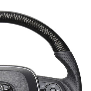 REAL PREMIUM SERIES SOFT D SHAPE BLACK CARBON BLACK EURO STITCH STEERING WHEEL FOR TOYOTA RAV4 PHV 50  TYFP-BKC