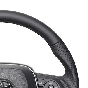 REAL PREMIUM SERIES SOFT D SHAPE NAPPA ALL LEATHER BLACK EURO STITCH STEERING WHEEL FOR TOYOTA RAV4 PHV 50  TYFP-LPB
