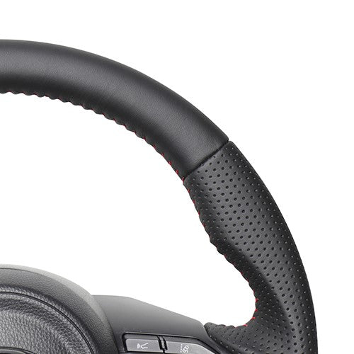 REAL ORIGINAL SERIES D SHAPE ALL LEATHER RED STITCH STEERING WHEEL FOR TOYOTA YARIS 10 210  TYE-LPB-RD