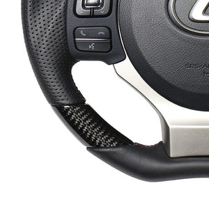 REAL ORIGINAL SERIES PARALLEL CUT C SHAPE BLACK CARBON DARK WINE X BLACK EURO STITCH STEERING WHEEL FOR LEXUS NX 10 : ZENKI  LXC-BKC-DW