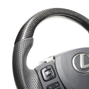 REAL ORIGINAL SERIES PARALLEL CUT C SHAPE BLACK CARBON DARK WINE X BLACK EURO STITCH STEERING WHEEL FOR LEXUS NX 10 : ZENKI  LXC-BKC-DW