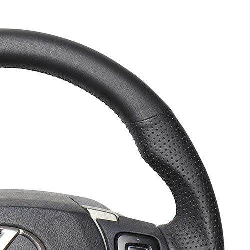 REAL ORIGINAL SERIES PARALLEL CUT C SHAPE ALL LEATHER BLACK EURO STITCH STEERING WHEEL FOR LEXUS NX 10 : ZENKI  LXC-LPB-BK