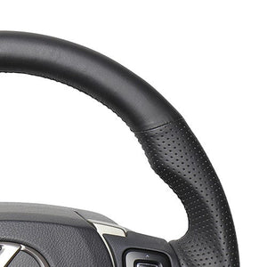 REAL ORIGINAL SERIES PARALLEL CUT C SHAPE ALL LEATHER BLACK EURO STITCH STEERING WHEEL FOR LEXUS NX 10 : ZENKI  LXC-LPB-BK