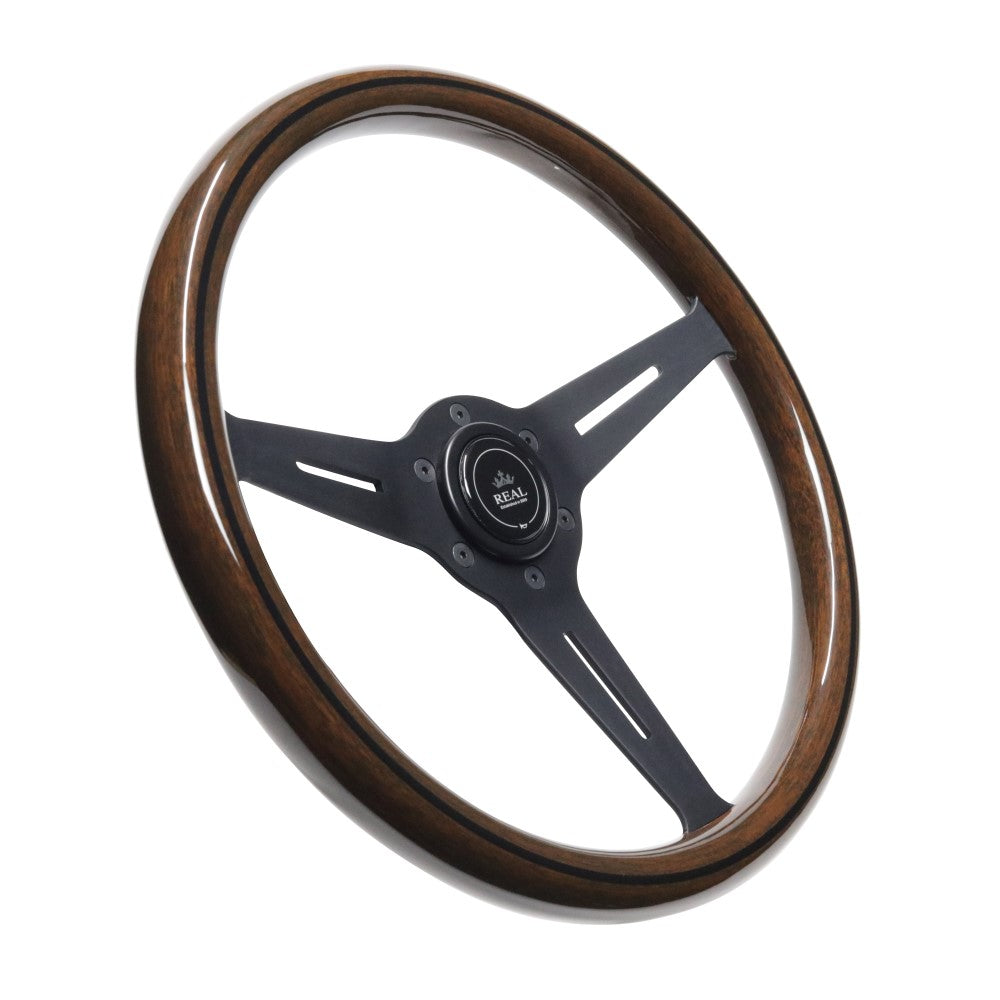 REAL REAL CLASSIC NORMAL TYPE 16 DARK BROWN WOOD LINE STEERING WHEEL FOR TOYOTA 86 ZN6 ZENKI RSS340-BRWL