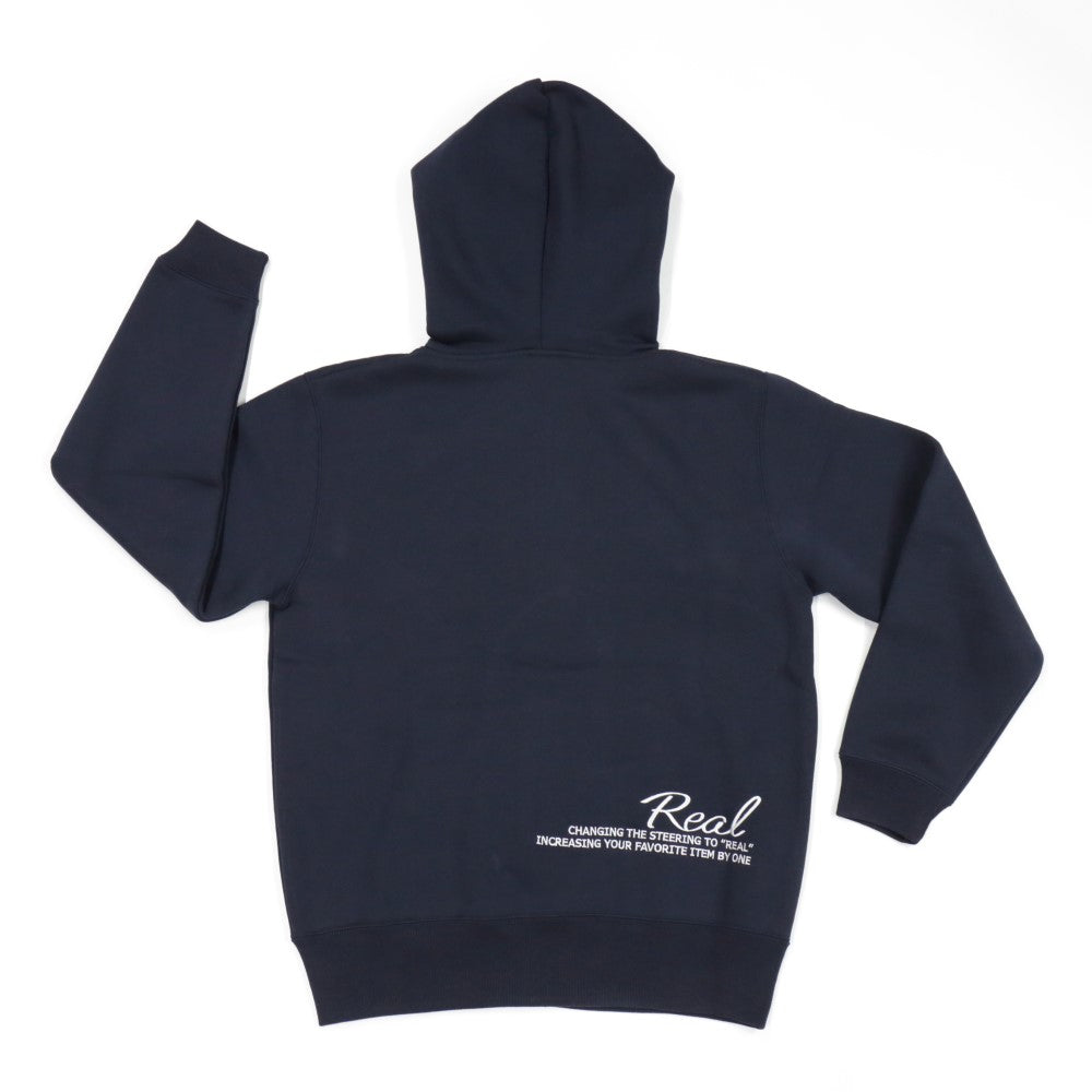 REAL FULL ZIP HOODIE NAVY M SIZE REAL-FZP-NV-M