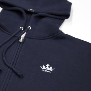 REAL FULL ZIP HOODIE NAVY L SIZE REAL-FZP-NV-L