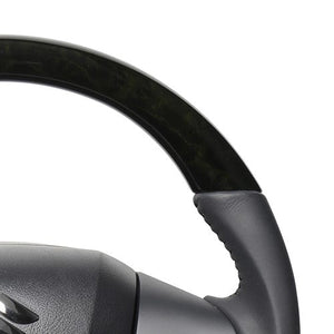 REAL ORIGINAL SERIES SOFT D SHAPE BLACK WOOD BLACK STITCH STEERING WHEEL FOR SUZUKI SPACIA MK53S  SZC-BKW-BK