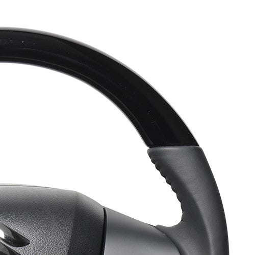 REAL ORIGINAL SERIES SOFT D SHAPE PIANO BLACK BLACK STITCH STEERING WHEEL FOR SUZUKI SPACIA MK53S  SZC-PBW-BK