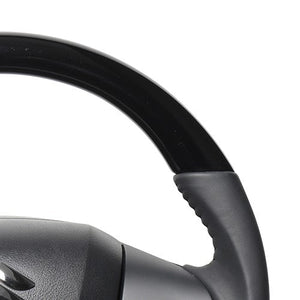 REAL ORIGINAL SERIES SOFT D SHAPE PIANO BLACK BLACK STITCH STEERING WHEEL FOR SUZUKI SPACIA MK53S  SZC-PBW-BK