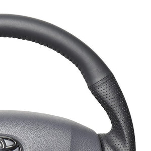 REAL PREMIUM SERIES ROUND SHAPE ALL LEATHER GRAY STITCH STEERING WHEEL FOR TOYOTA LAND CRUISER 70  H204P-LPB-70