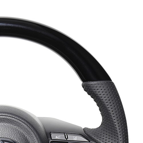 REAL ORIGINAL SERIES D SHAPE PIANO BLACK BLACK STITCH STEERING WHEEL FOR TOYOTA YARIS CROSS MXPJ10 MXPB10 TYJ-PBW